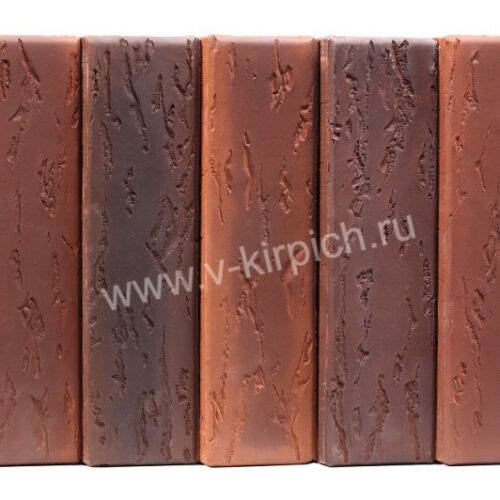 Кирпич лицевой керамический одинарный с утолщенной стенкой МИКС антик-кортен руст М150