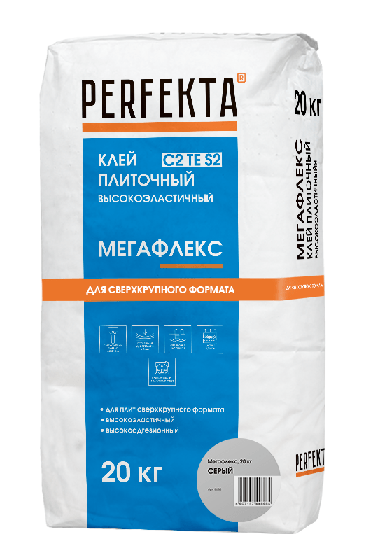 Клей для укладки крупноформатных плит высокоэластичный Мегафлекс C2 TE S2 серый