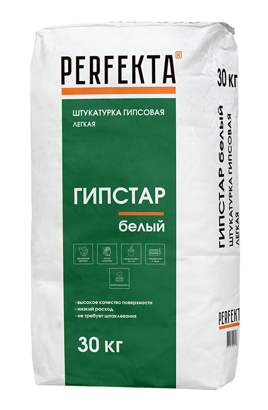 Штукатурка гипсовая легкая Гипстар белый