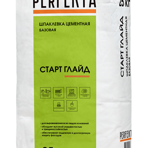 Шпаклевка цементная базовая Старт Глайд МН белый