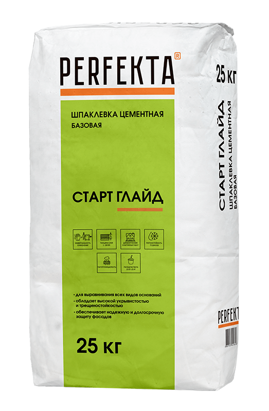Шпаклевка цементная базовая Старт Глайд МН белый