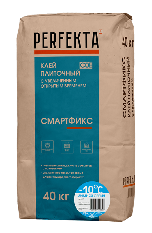 Клей плиточный с увеличенным открытым временем Смартфикс C0 E Зимняя серия