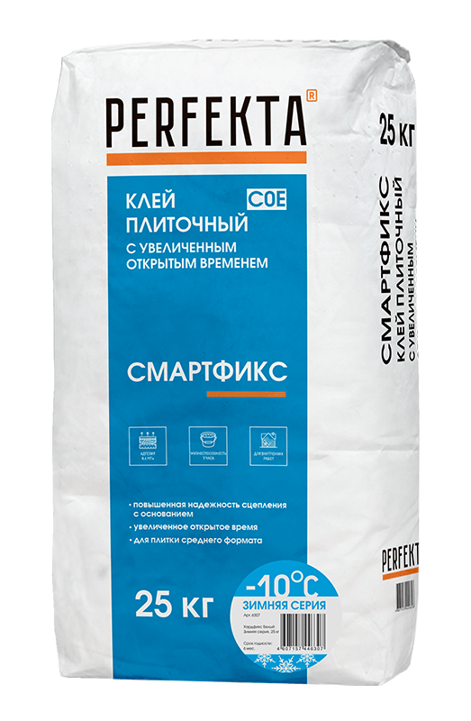 Клей плиточный с увеличенным открытым временем Смартфикс C0 E Зимняя серия
