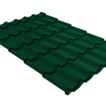 Металлочерепица Классик ("Classic") v01 0,5 Satin Matt RAL 6005 зеленый мох