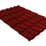 Металлочерепица Классик ("Classic") v01 0,5 Satin RAL 3011 коричнево-красный