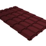 Металлочерепица "Квадро профи" ("Quadro Profi") v02 0,5 Satin RAL 3005 красное вино