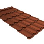 Металлочерепица "Квинта плюс" ("Kvinta plus") 0,5 Satin Matt TX RAL 8004 терракота