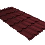 Металлочерепица "Квинта плюс" ("Kvinta plus") 0,5 Satin Matt RAL 3005 красное вино
