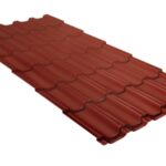 Металлочерепица "Квинта плюс" ("Kvinta plus") 0,5 Satin RAL 8004 терракота