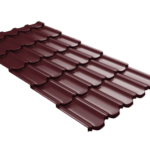 Металлочерепица "Квинта плюс3D" ("Kvinta plus3D") 0,5 Satin RAL 3005 красное вино