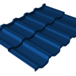 Металлочерепица "Квинта Уно" ("Kvinta Uno") 0,5 Satin RAL 5005 сигнальный синий