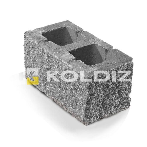 Блок бетонный стеновой "Колотая фактура" 390х190х188мм черный