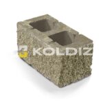 Блок бетонный стеновой "Колотая фактура" 390х190х188мм хаки