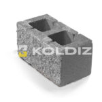Блок бетонный заборный "Колотая фактура" 390х190х188мм черный
