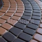 Тротуарная плитка Steingot Классика круговая Коричневая, микс размеров
