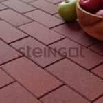 Тротуарная плитка Steingot Прямоугольник Темно-красный 40 (верхний прокрас, минифаска), 200x100x40